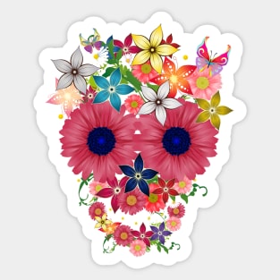 Skull flowers Sticker